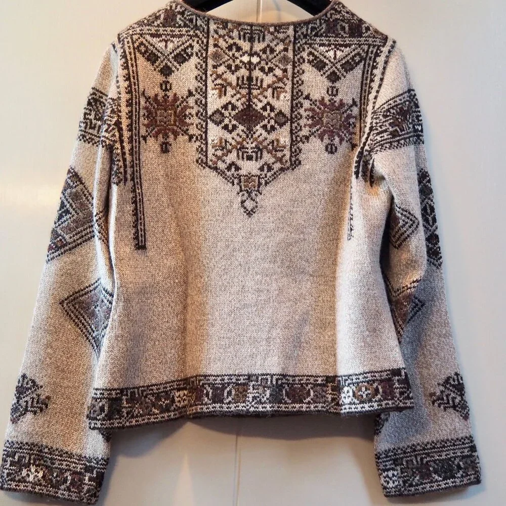 Women's 100% Hand Loomed Alpaca Pullover Sweater - Millma Bolivia Size Small - Picture 5 of 8